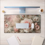 Pretty Vintage Shabby Chic Pastel Pink Rose Desk Mat<br><div class="desc">The Pretty Vintage Shabby Chic Pastel Pink Rose collection captures the timeless charm of vintage floral designs, blending delicate pastel pink roses with a shabby chic aesthetic. This collection brings classic elegance to your everyday tech essentials, transforming your devices into works of art. This design is available on various phone...</div>