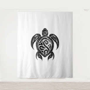 Pretty Vintage Tattoo Diver Turtle Tapestry