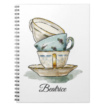 Pretty vintage teacup watercolor