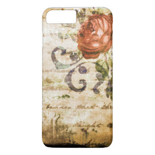 Pretty Vintage Victorian Sepia Rose Parchment iPhone 8 Plus/7 Plus Case