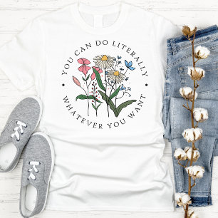 Pretty Vintage Wildflowers Handdrawned  T-Shirt