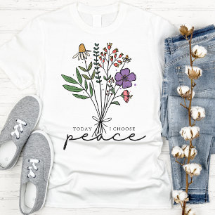 Pretty Vintage Wildflowers Peace T-Shirt