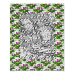 Pretty Violet Flowers Photo Frame Template Print