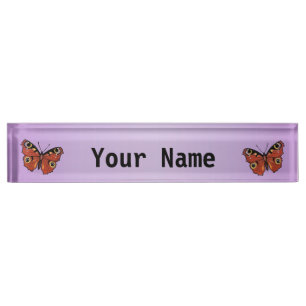 Pretty Vivid Monarch Butterfly Purple Nameplate