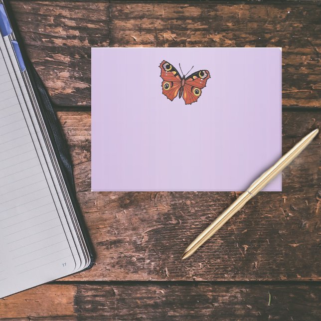 Pretty Vivid Monarch Butterfly Purple Post-it Notes (Pretty monarch butterfly with abstract markings on light purple post it notes.)