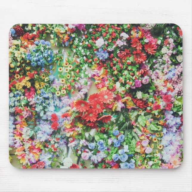 Pretty Wall of Flowers Mouse Pad (Front)