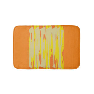 Pretty warm colours pale glowing lemon pink orange bath mat