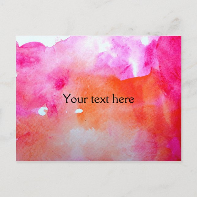 Pretty Watercolor Background Postcard (Front)