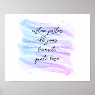 pretty watercolor blue and purple add a quote poster