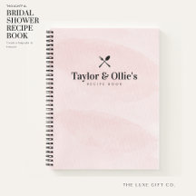 Pretty Watercolor Blush Pink Couples Blank Recipe