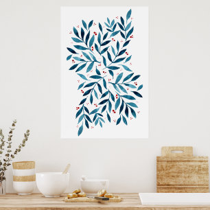 Pretty watercolor branches poster