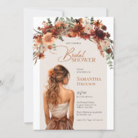 Pretty watercolor bride terracotta fall bouquet