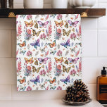 Pretty Watercolor Butterfly Floral Garden Pattern Tea Towel<br><div class="desc">This beautiful watercolor design has colourful butterflies and garden flowers in a seamless pattern.

Makes a pretty touch to your home decor. Also makes a cute birthday,  Christmas,  or other holiday gift,  especially for a woman or girl.</div>