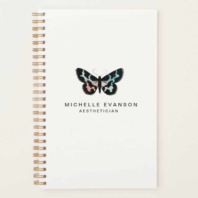 Pretty Watercolor Butterfly Logo Simple Planner (Front)