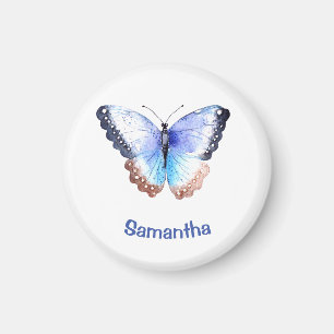Pretty Watercolor Butterfly with Name Magnet