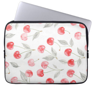 Pretty Watercolor cherry fruit Pattern Laptop Sleeve