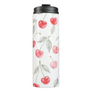Pretty Watercolor cherry fruit Pattern Thermal Tumbler