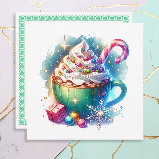 Pretty Watercolor Christmas Cup of Hot Cocoa (Creator Uploaded)
