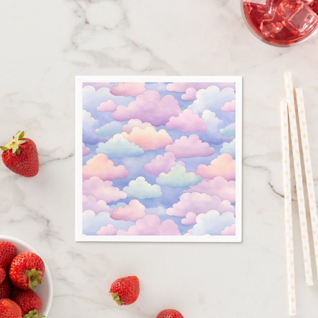 Pretty Watercolor Clouds Napkin (Insitu)