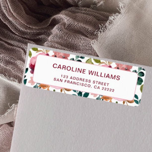 Pretty Watercolor Colourful Flowers Return Address Label