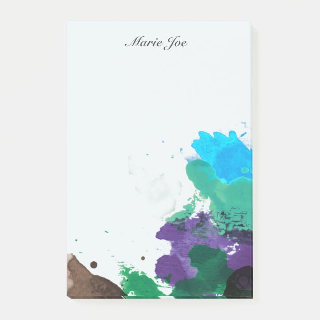 Pretty Watercolor Confetti Splatter Boarder Post-it Notes (Front)