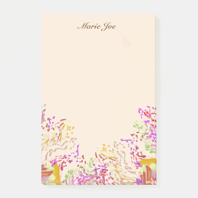 Pretty Watercolor Confetti Splatter Boarder Post-it Notes (Front)