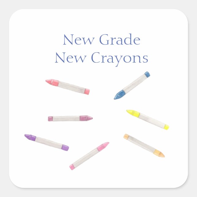 Pretty Watercolor Crayon Back To School Sticker  (Front)