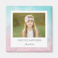 Pretty Watercolor Custom Caption Locker Magnet