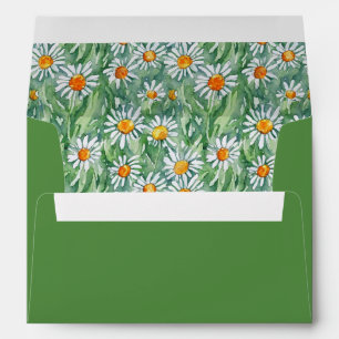 Pretty Watercolor Daisies Envelope