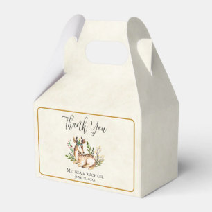 Pretty Watercolor Deer Laying Down Boho Favour Box