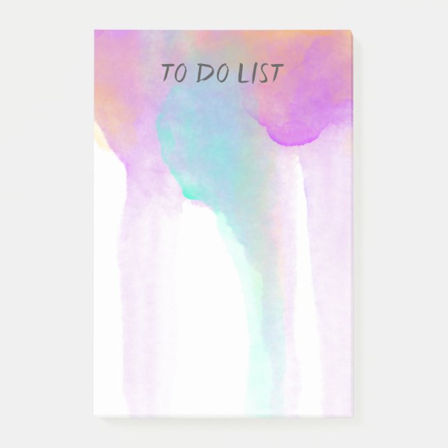 pretty watercolor design custom post it note (Front)