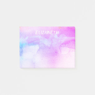 pretty watercolor design custom post it note