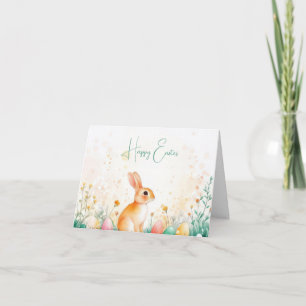 Pretty Watercolor Easter Eggs Holiday Card