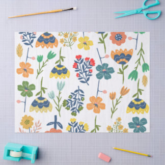 Pretty watercolor floral Beautiful colors Pink Tissue Paper