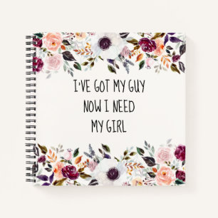 Pretty Watercolor Floral Bridesmaid Proposal Card Notebook