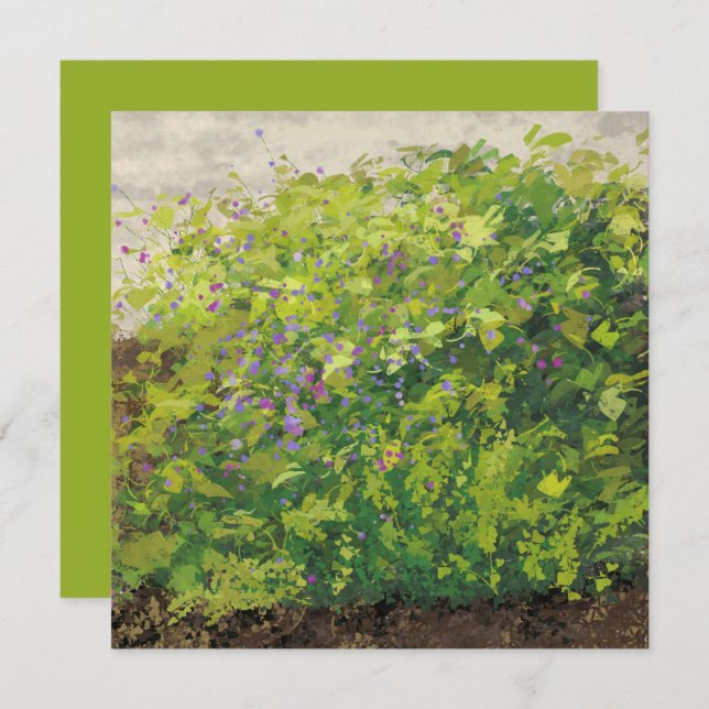Pretty Watercolor Floral Bush Graphic Art Painting Card (Front/Back)