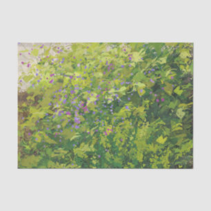 Pretty Watercolor Floral Bush Graphic Art Painting Tissue Paper