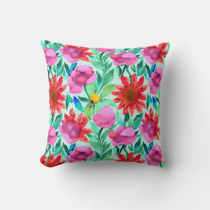 Pretty Watercolor Floral  Cushion