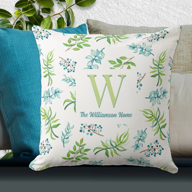 Pretty Watercolor Floral Garden Personalized  Cushion (Creator Uploaded)