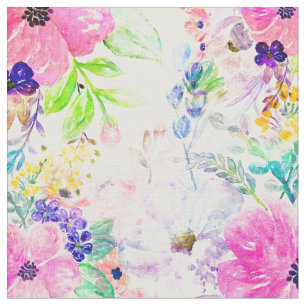 Pretty watercolor floral hand paint design fabric