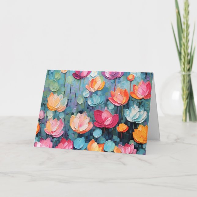Pretty Watercolor Floral Note Card (Front)