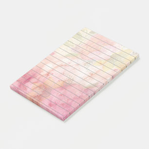 Pretty Watercolor Floral Print Lined Post-it Notes