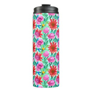 Pretty Watercolor Floral  Thermal Tumbler
