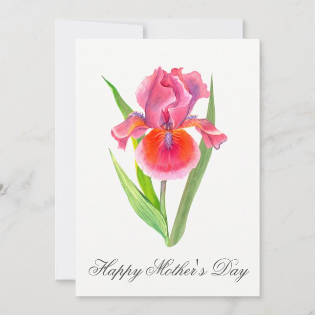 Pretty Watercolor Florals Mothers Day Card (Front)