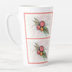 Pretty Watercolor Flower Latte Mug for Coffee or T