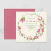 Pretty Watercolor Flower Wreath Birthday Party