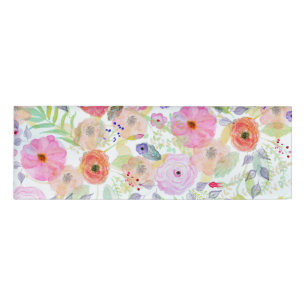 Pretty watercolor hand paint abstract floral name tag