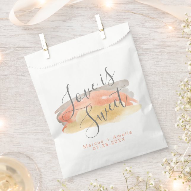 Pretty Watercolor Minimalist Wedding  Favour Bag (Clipped)