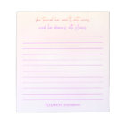 Pretty Watercolor Motivational Quote Name Notepad