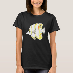 Pretty Watercolor Ocean Tropical Aquarium Fish For T-Shirt